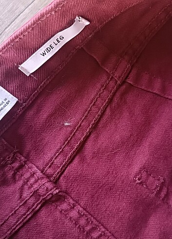 m Beden #bershka #wid lag bordo pamuklu pantolon