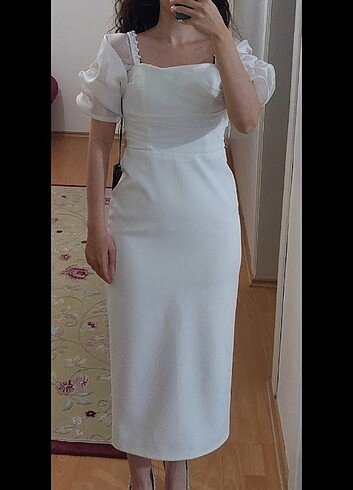 38 Beden Vintage Beyaz Elbise Nikah Elbisesi
