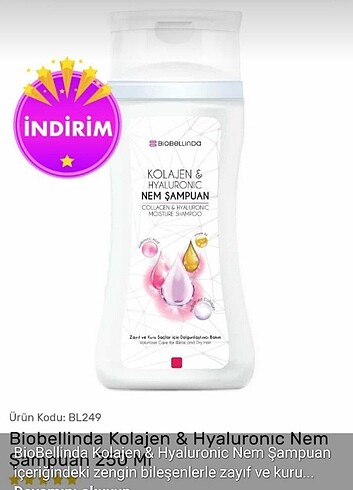 BioBellinda kolojen &hyaluronic nem şampuani 