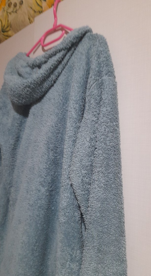 Gri Midi Kadın Kapüşonlu Sabahlık - Görsel 5