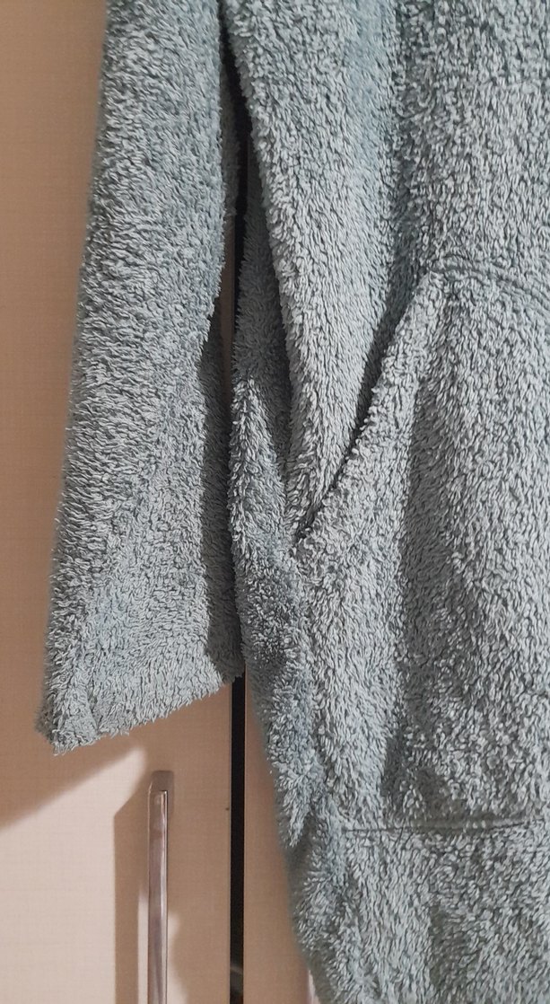 Gri Midi Kadın Kapüşonlu Sabahlık - Görsel 2