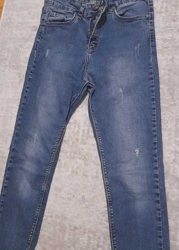 Kadın Mavi Bol Kesim Midi Kot Pantolon - Görsel 3