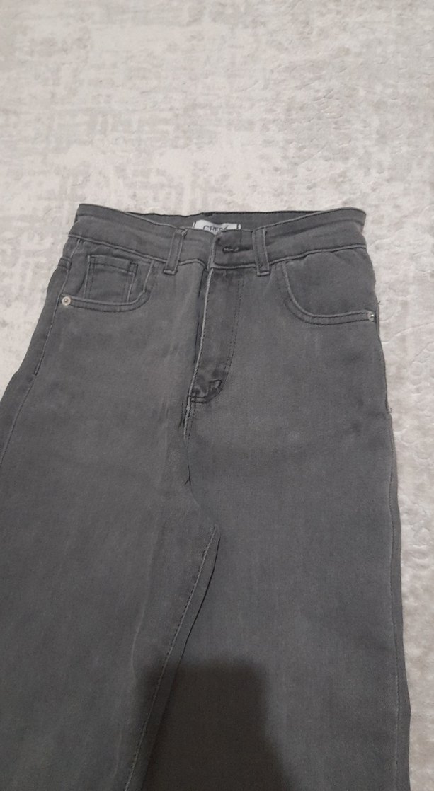 Gri Kadın Denim Jean Pantolon - Görsel 4