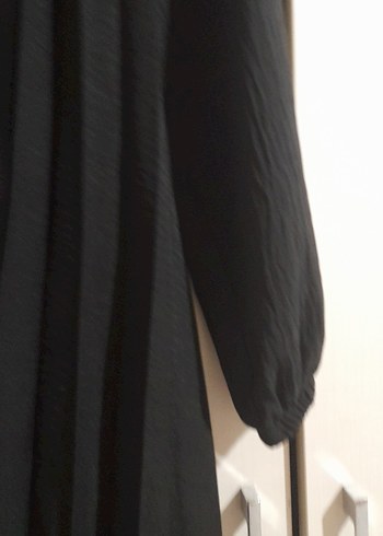 Kadın Siyah Uzun Kollu Gevşek Kesim uzun hırka pardesu - Görsel 2