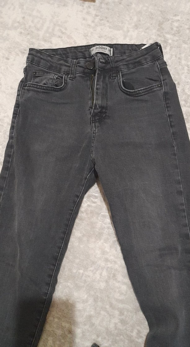 Gri Kadın Denim Normal Kesim Pantolon - Görsel 3