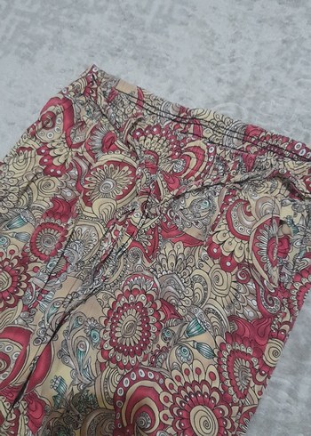 Bohem Çok Renkli Dantel Detaylı Kadın Kumaş Pantolon - Görsel 2