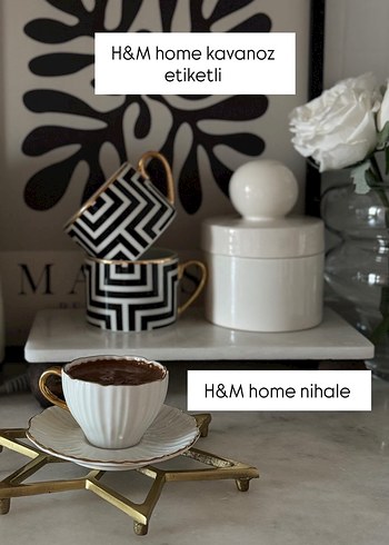 H&M Home Beyaz Kavanoz ve Nihale Seti