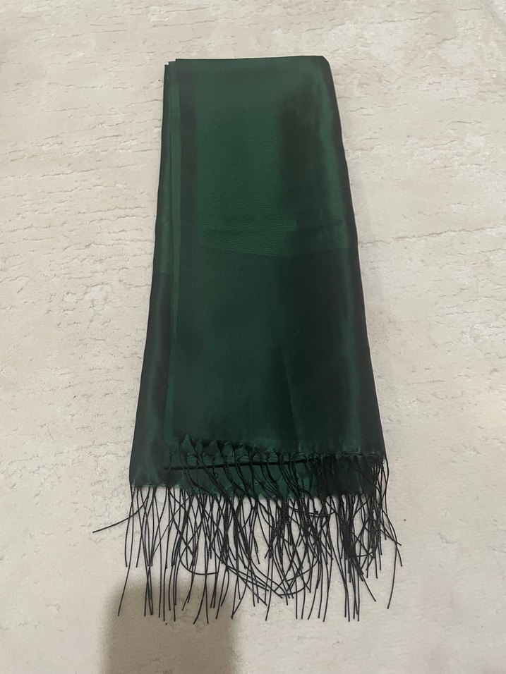 Kadın Parlak İpek Şal Püsküllü Bohem - Görsel 3