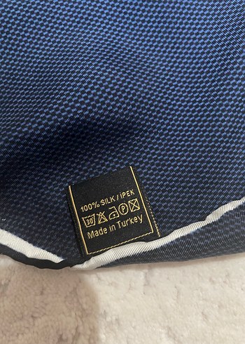 Koyu Mavi Bohem Kadın İpek Eşarp - Görsel 3