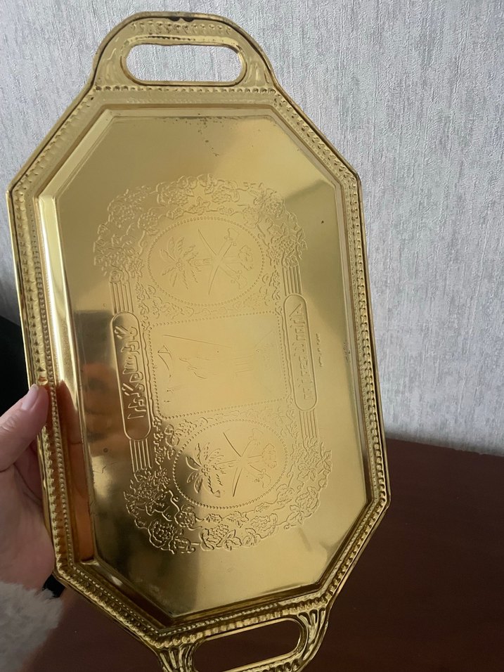 Parlak Altın Renkli Cam Çay Seti - Görsel 4