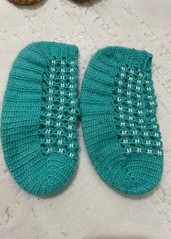 Renkli Kadın Örgü Ev patikerli - Görsel 2