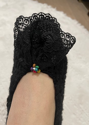 Renkli Kadın Örgü Ev patikerli - Görsel 5