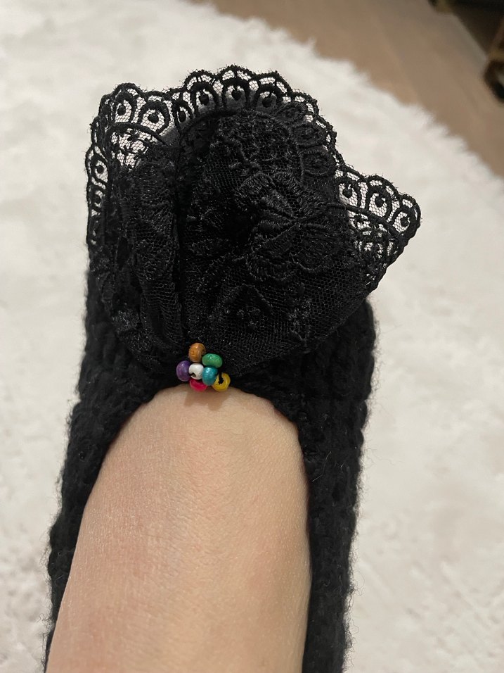 Renkli Kadın Örgü Ev patikerli - Görsel 5