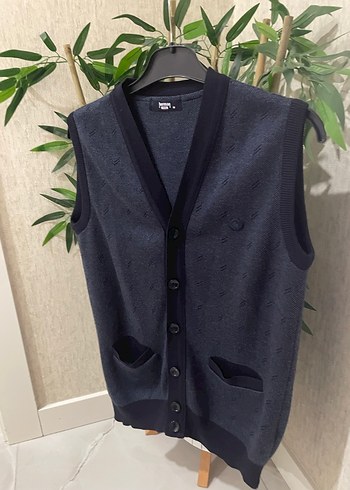 Erkek  V Yaka Örgü Kolsuz Gri Yelek - Görsel 2