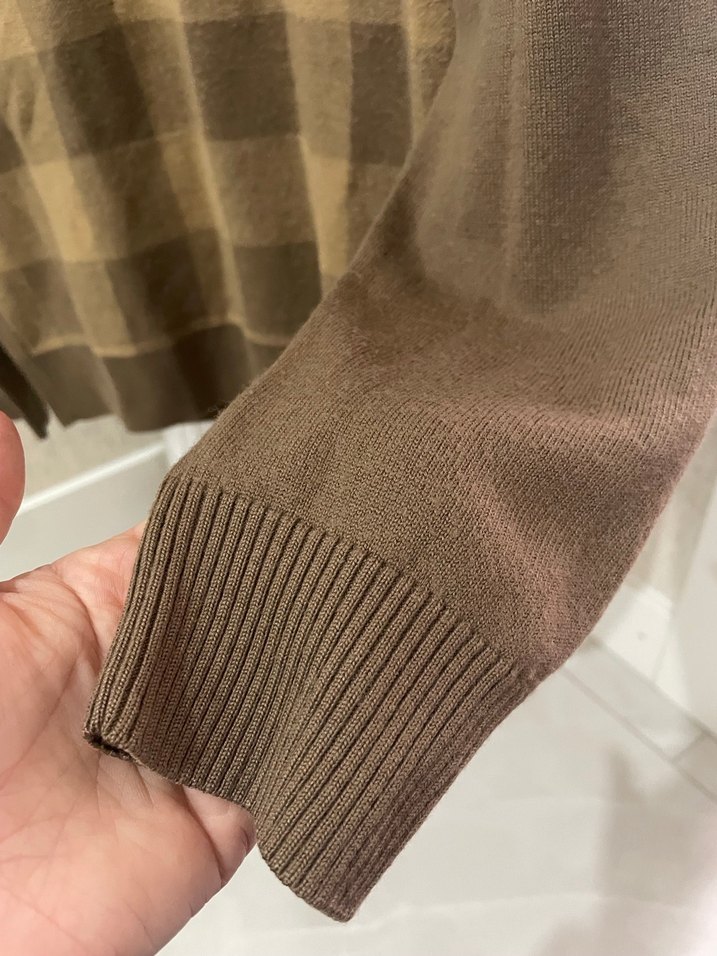 Kahverengi V Yaka Erkek Triko Kazak - Görsel 3