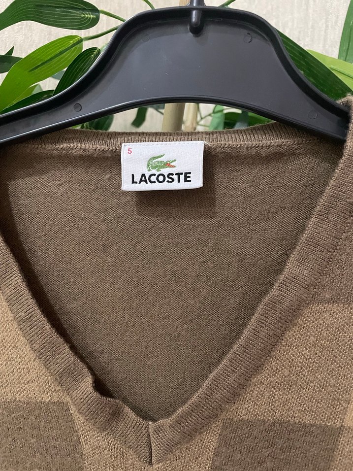 Kahverengi V Yaka Erkek Triko Kazak - Görsel 4