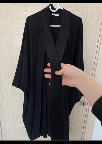 Zara Siyah Yüksek Yakalı Uzun Kadın dış giyim
