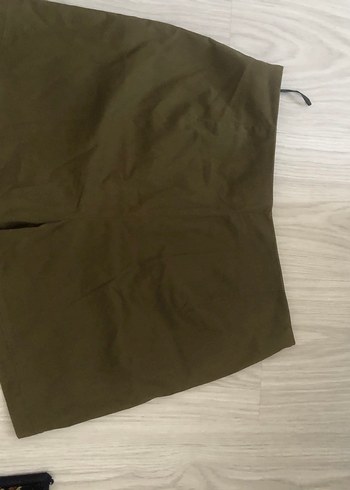Adil Işık Adil ışık Düğmeli Koyu Haki Mini Yüksek Bel Şort