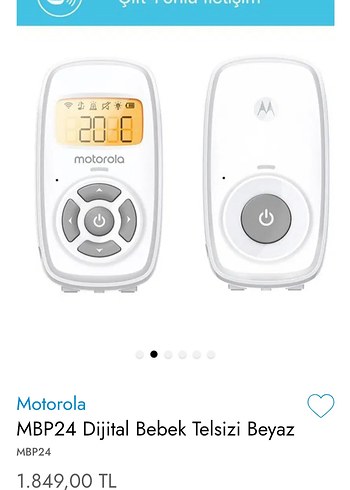 Motorola MBP24 Dijital Bebek Telsizi Beyaz - Görsel 2