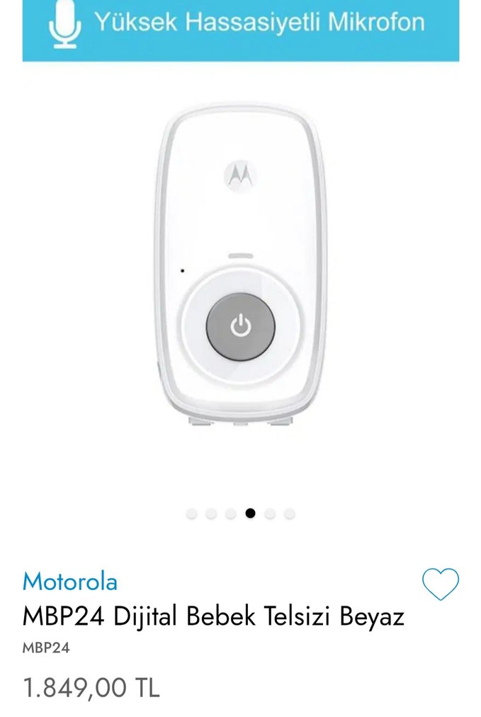Motorola MBP24 Dijital Bebek Telsizi Beyaz - Görsel 4