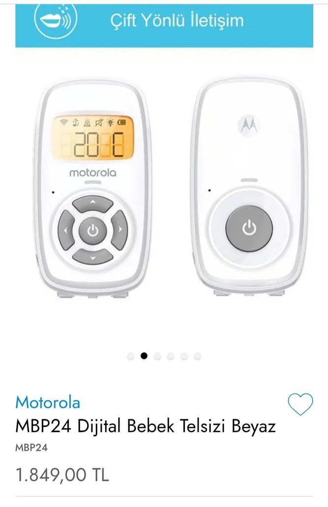Motorola MBP24 Dijital Bebek Telsizi Beyaz - Görsel 2