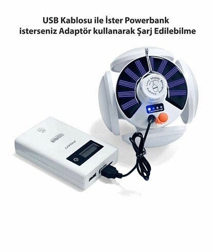 Beden Şarjlı solar kamp lambası