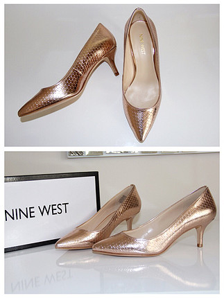 Nine West Nine West Kısa Topuklu Stiletto Rose Gold Ayakkabı Pembe Altın