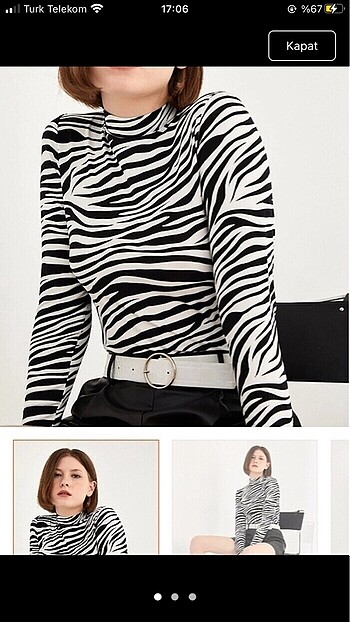 zebra desenli bluz