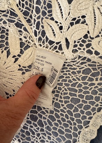 Nakışlı Dantel Beyaz Bohem Yelek - Görsel 5