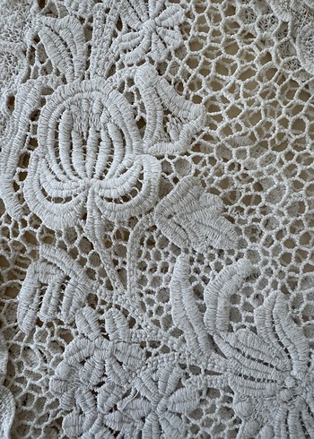 Nakışlı Dantel Beyaz Bohem Yelek - Görsel 4