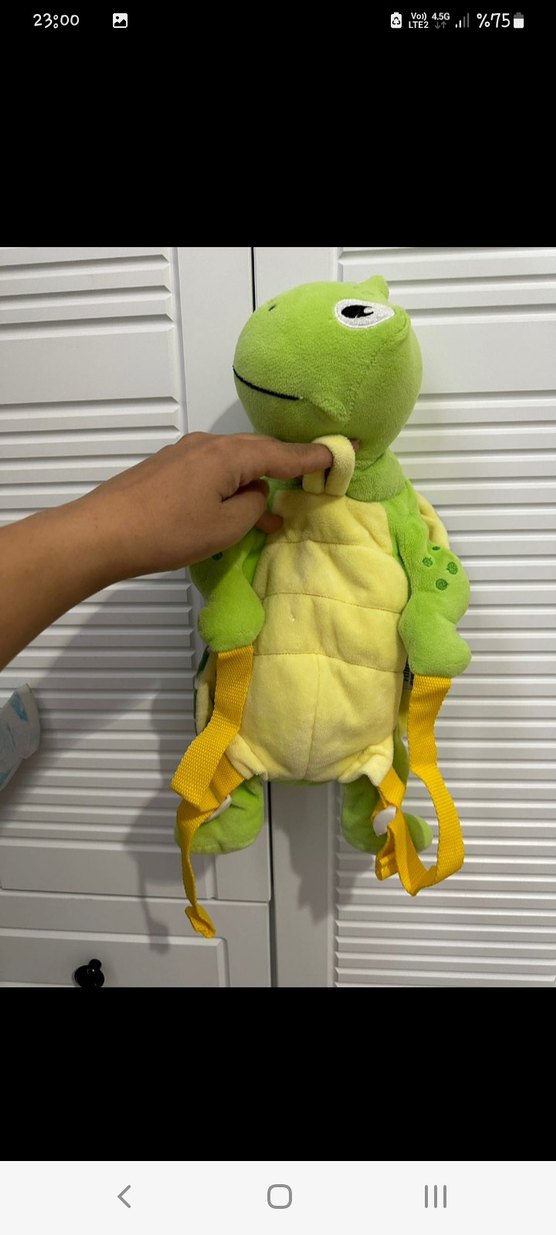 Yeşil Kaplumbağalı Peluş sırt çantası - Görsel 4