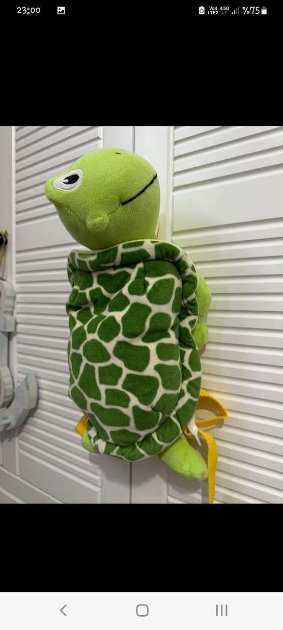 Yeşil Kaplumbağalı Peluş sırt çantası - Görsel 3