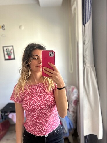 Diğer Pembe çiçekli bluz