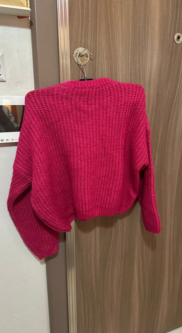 Pembe Kadın Uzun Kollu Örgü Kazak - Görsel 3