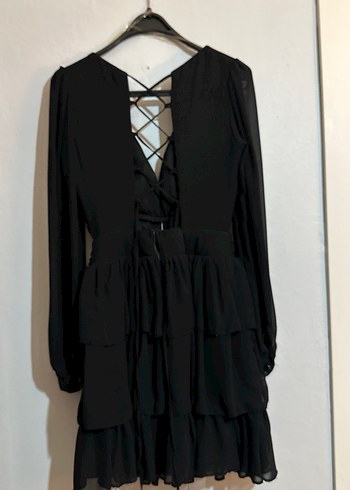 Uzun Kollu Siyah Gotik Elbise - Görsel 2