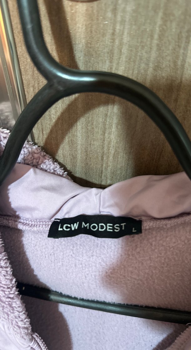 Mor Kapüşonlu Kadın Polar sweat - Görsel 3