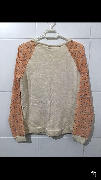 s Beden beyaz Renk Şifon Sweatshirt köpek desenli