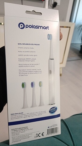  Beden Polosmart şarjlı diş fırçası 