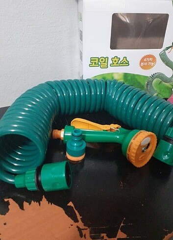  Beden 7.5M Bahçe sulama hortumu musluk uçlu spiral
