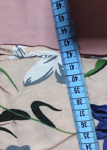 m Beden Bej Çiçek Desenli Uzun Bohem Kadın Tulum