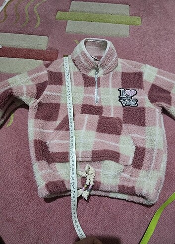 6 Yaş Beden pembe Renk Kalın kız çocuk Sweatshirt