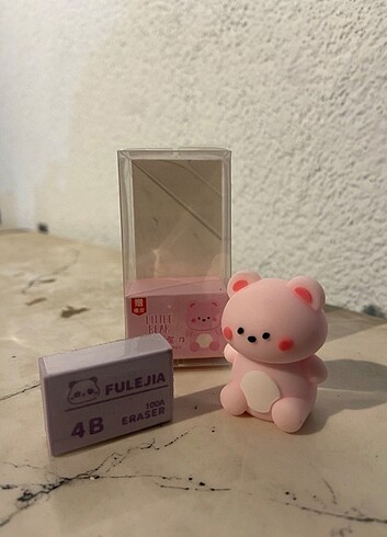 Pembe Ayıcık Üst Kalite Silgi ve Kalemtraş