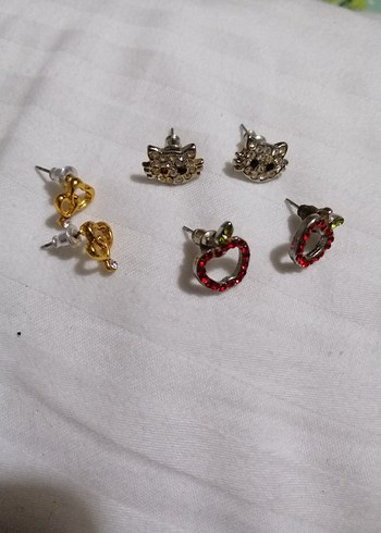 Renkli İşlemeli Mini Küpe Seti - Görsel 4