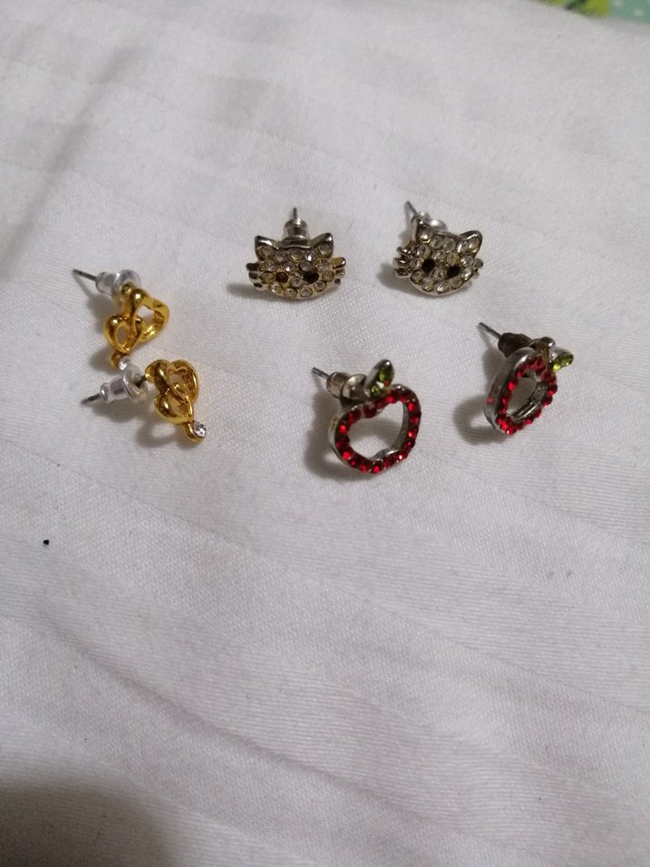 Renkli İşlemeli Mini Küpe Seti - Görsel 4