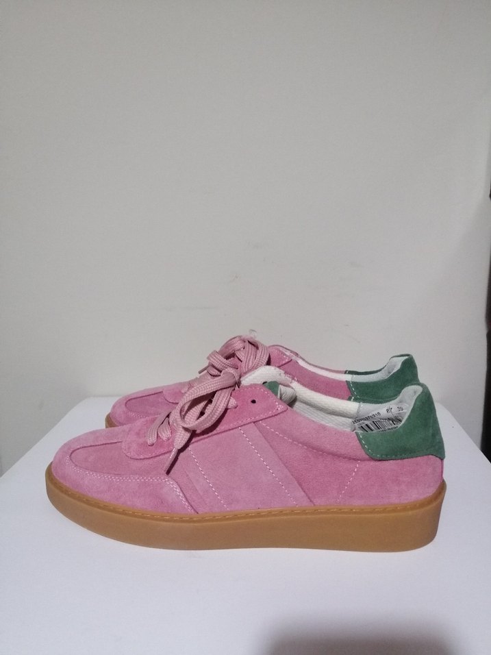 Pembe Süet Kadın Spor Ayakkabı - Görsel 4