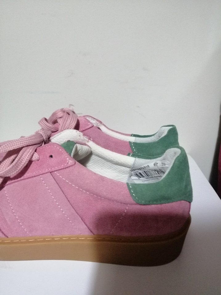 Pembe Süet Kadın Spor Ayakkabı - Görsel 2