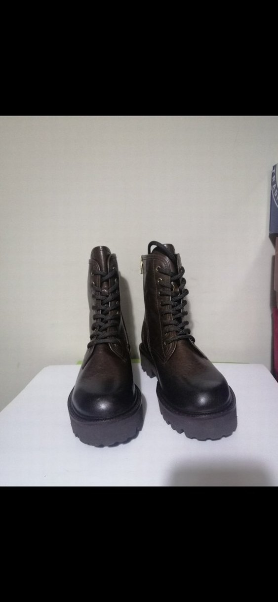 Kahverengi Deri Biker Kadın Bot - Görsel 3