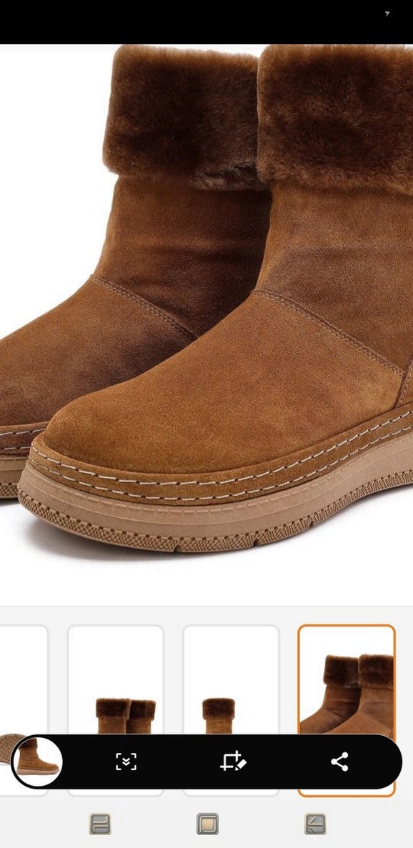 Kadın Bej Süet Kürklü Deri Bot - Görsel 3