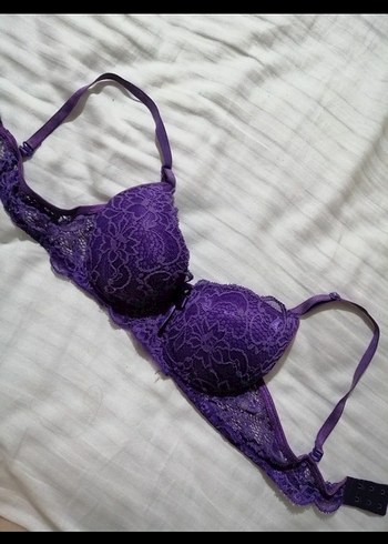 Mor Dantel Detaylı Sütyen 75B - Görsel 2