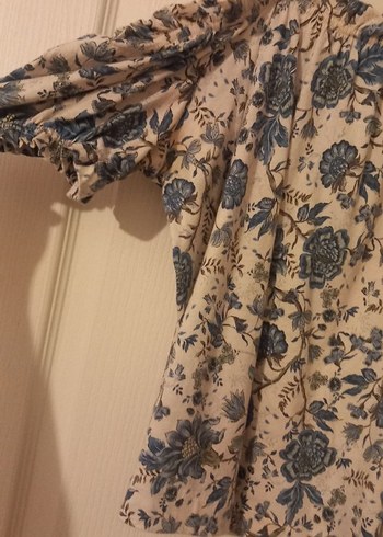 Bohem Çiçek Desenli Kısa Kollu Bluz - Görsel 3